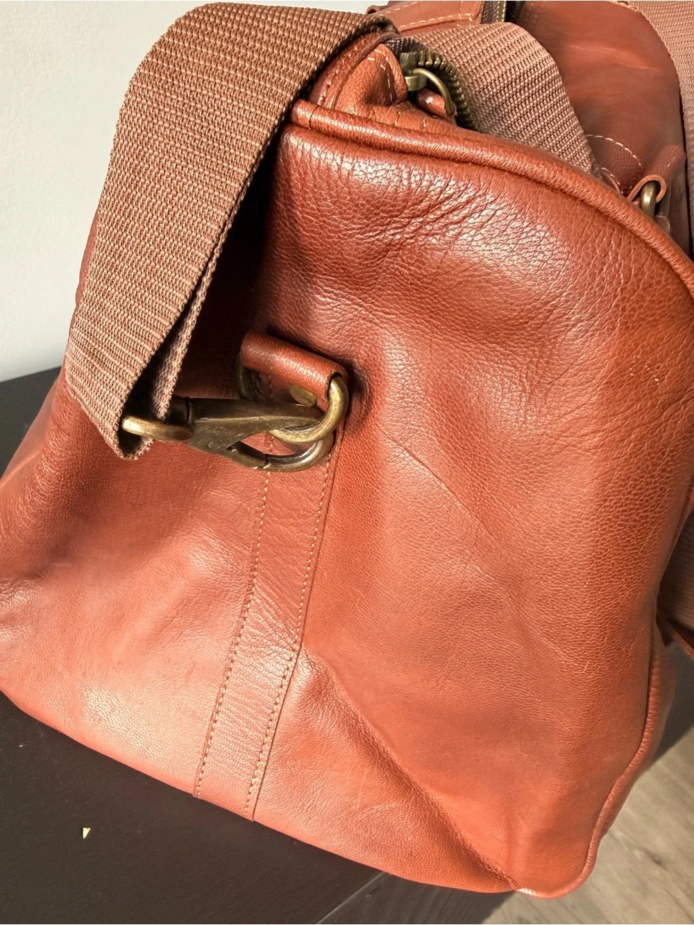 Johnny  Fly Brown Leather Weekender Bag